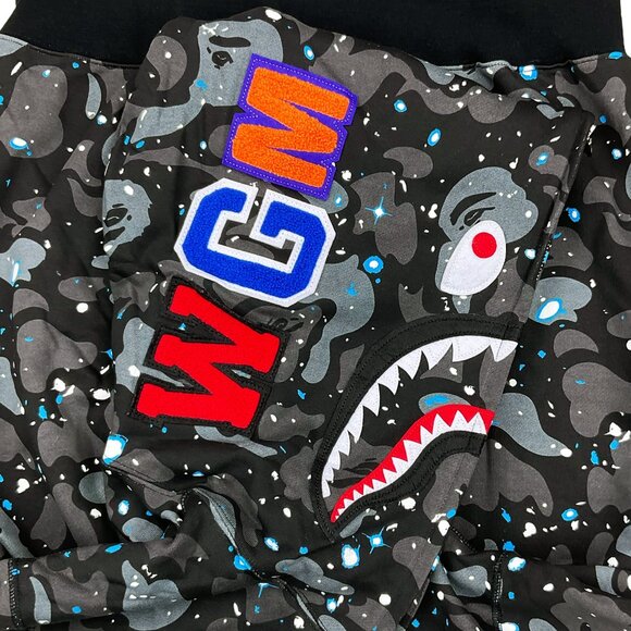 BAPE Space Camo Shark WGM Hoodie Sweatshirt Black | A Bathing Ape - Picture 6 of 12